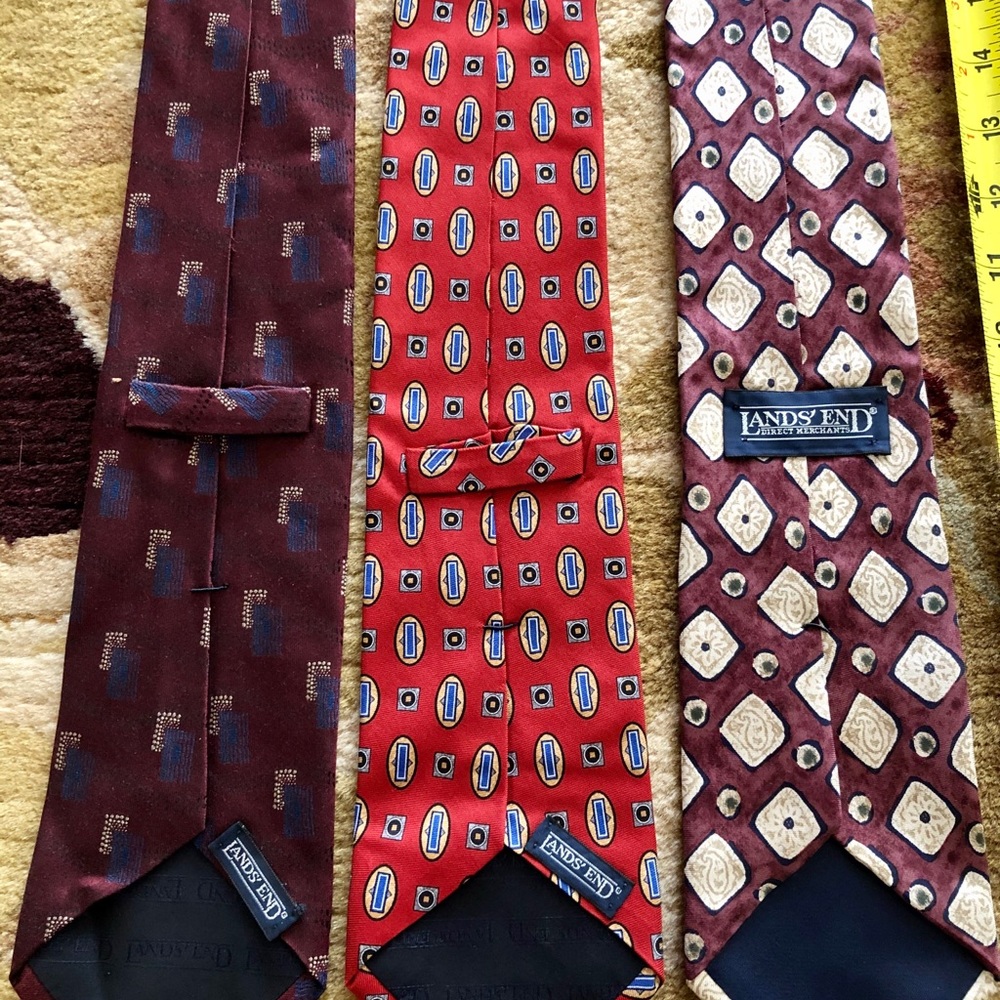 Bundle Vintage Lands’ End Silk Tall Men’s Ties - Picture 7 of 7